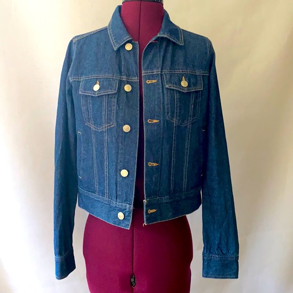 ABSTRACT DESIGNED JEANS JACKET Sz-Sm - Picture 4 of 11